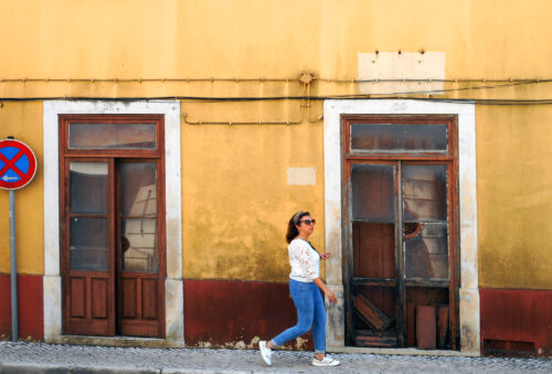Figueiro dos Vinhos, Altstadt, Häuserfassaden, Verfall der Charme, Goladinha, Portugal