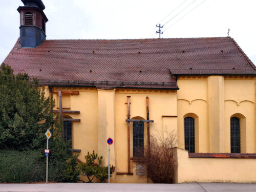 Wemding, Deutschland, St. Johannes der Täufer Kapelle, Priester, Fassade verschraubt, Goladinha, Portugal