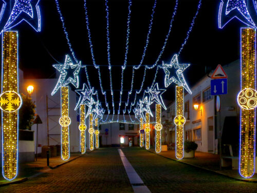 Weihnachtsbeleuchtung, Pedrogao Grande, Goladinha, Portugal