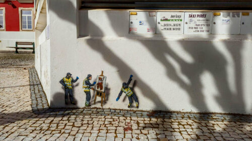 Figueiro dos Vinhos, Gemälde, Baustelle, Goladinha, Portugal