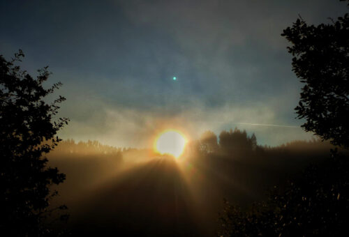 Sonnenaufgang, Frühnebel, Goladinha, Portugal