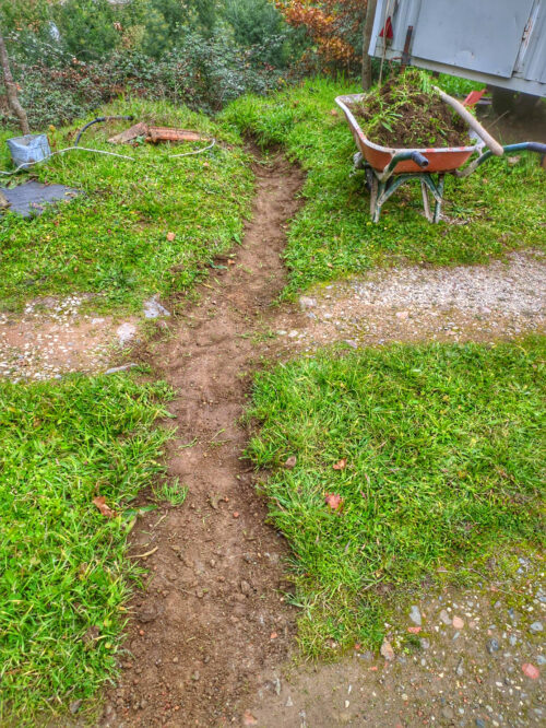 Entwässerung, Gräben ziehen, putzen, Regen steht bevor, Goladinha, Portugal