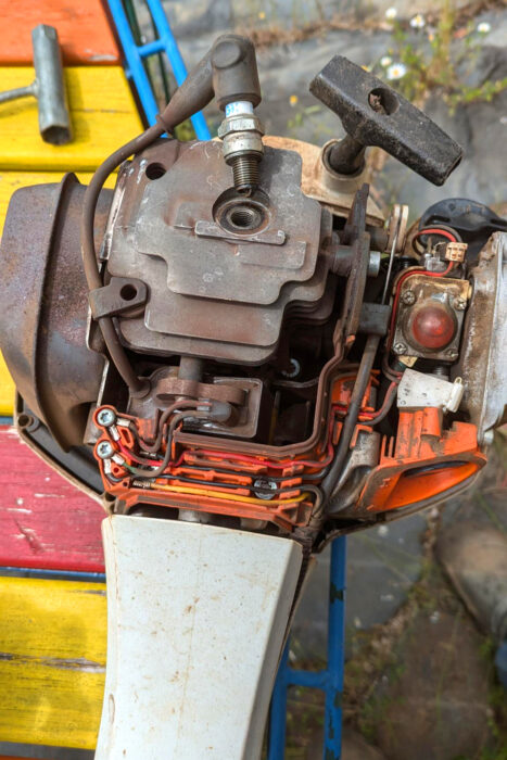 Stihl, Motorsense funkt nicht läuft aber trotzdem, Goladinha, Portugal