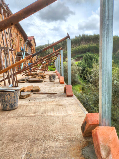 Geländer, Terrasse, Fussweg, Pfosten, Goladinha, Portugal