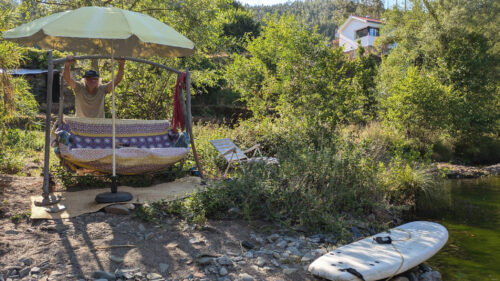 Alge, Badestrand, Praia Fluvial, Hollywoodschaukel, Goladinha, Portugal