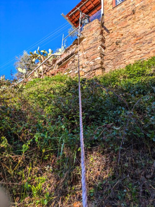 CASA AR, Limpeza, Steilhang, Seilsicherung, Goladinha, Portugal
