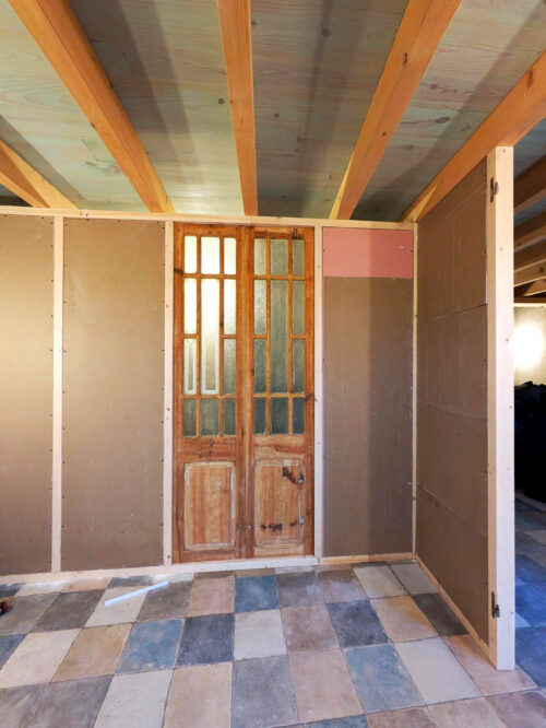 CASA MADEIRA, Einzelzimmer, Schlafkammer, Trockenbau, Holzständer, Gipsülatten, Kork, Goladinha, Portugal