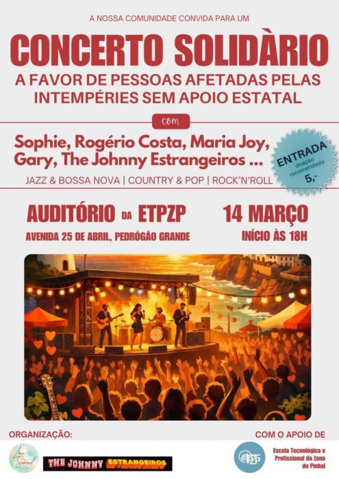 Konzert, Tombula, Benifizkonzert für Sturmopfer, Sturm, Maria, Anne, Lokalmusiker, Pedrogao Grande, Techniker Schule, Goladinha, Portugal