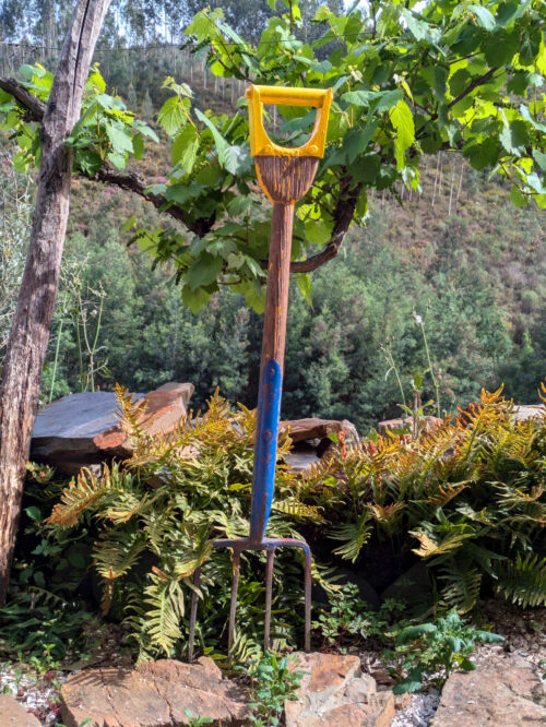 Gartengabel repariert, Griff, Freundin, Vierkantrohr, Goladinha, Portugal